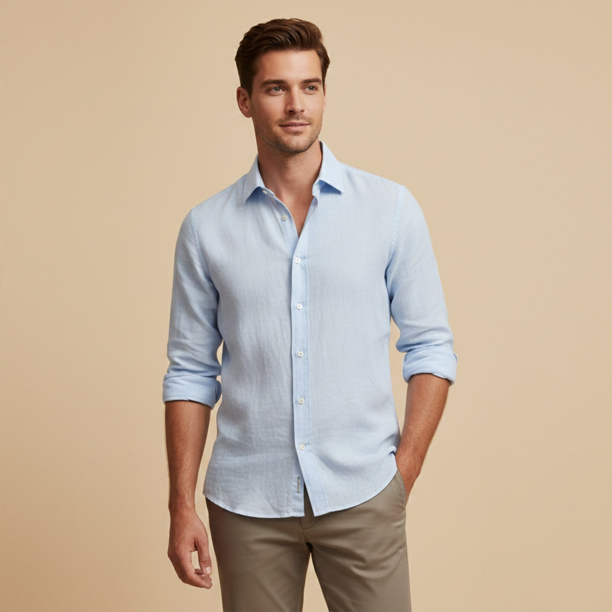 The Richmond Men’s Lightweight Cotton Linen Button-Up Shirt