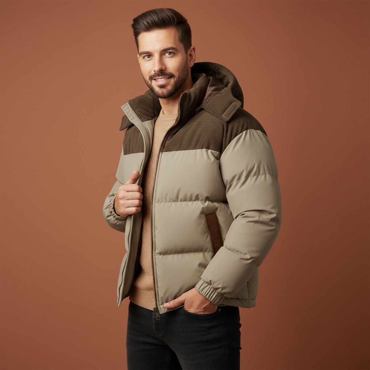 The Stonewell Men’s Thick Winter Puffer Hooded Jacket