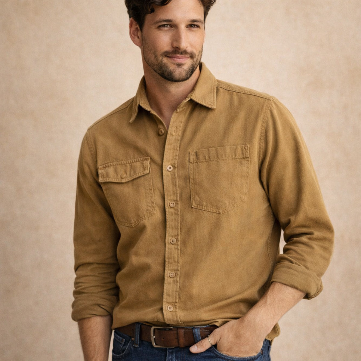 The Highwood Men’s Cotton Washed Canvas Shirt Jacket