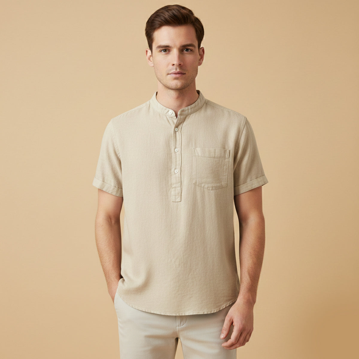 The Hyde Park Men’s Casual Summer Basic Shirt with Chest Pocket