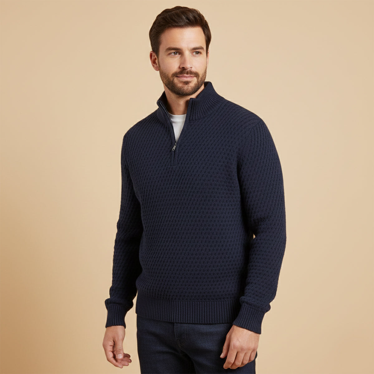 The Riviera Men’s Luxury Quarter Zip Knit Sweater
