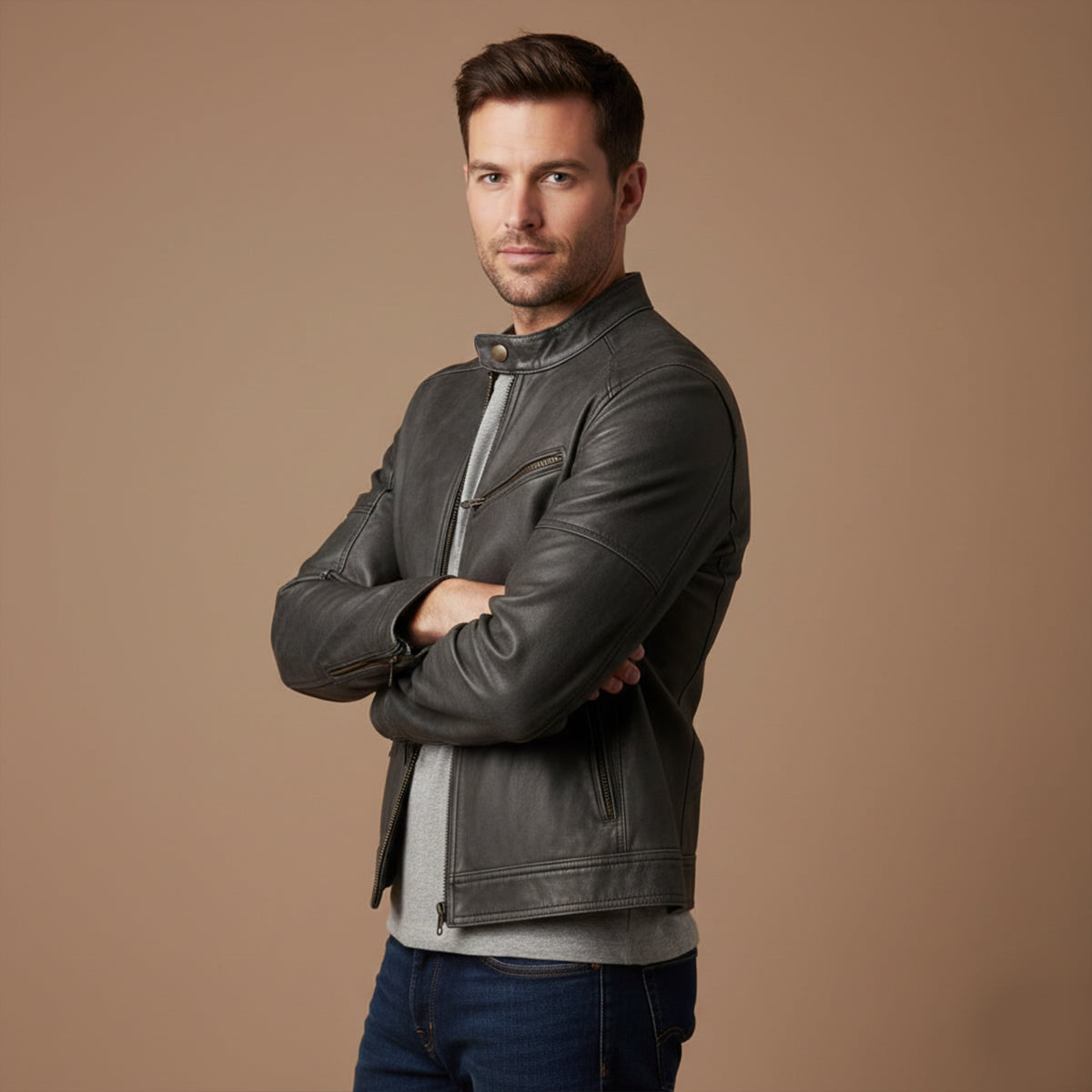 The Brooklyn Leather Biker Jacket – Men’s Classic Motorcycle Style