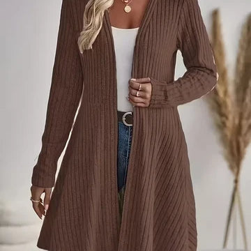 Women's Trendy Ribbed V Neck Long Cardigan