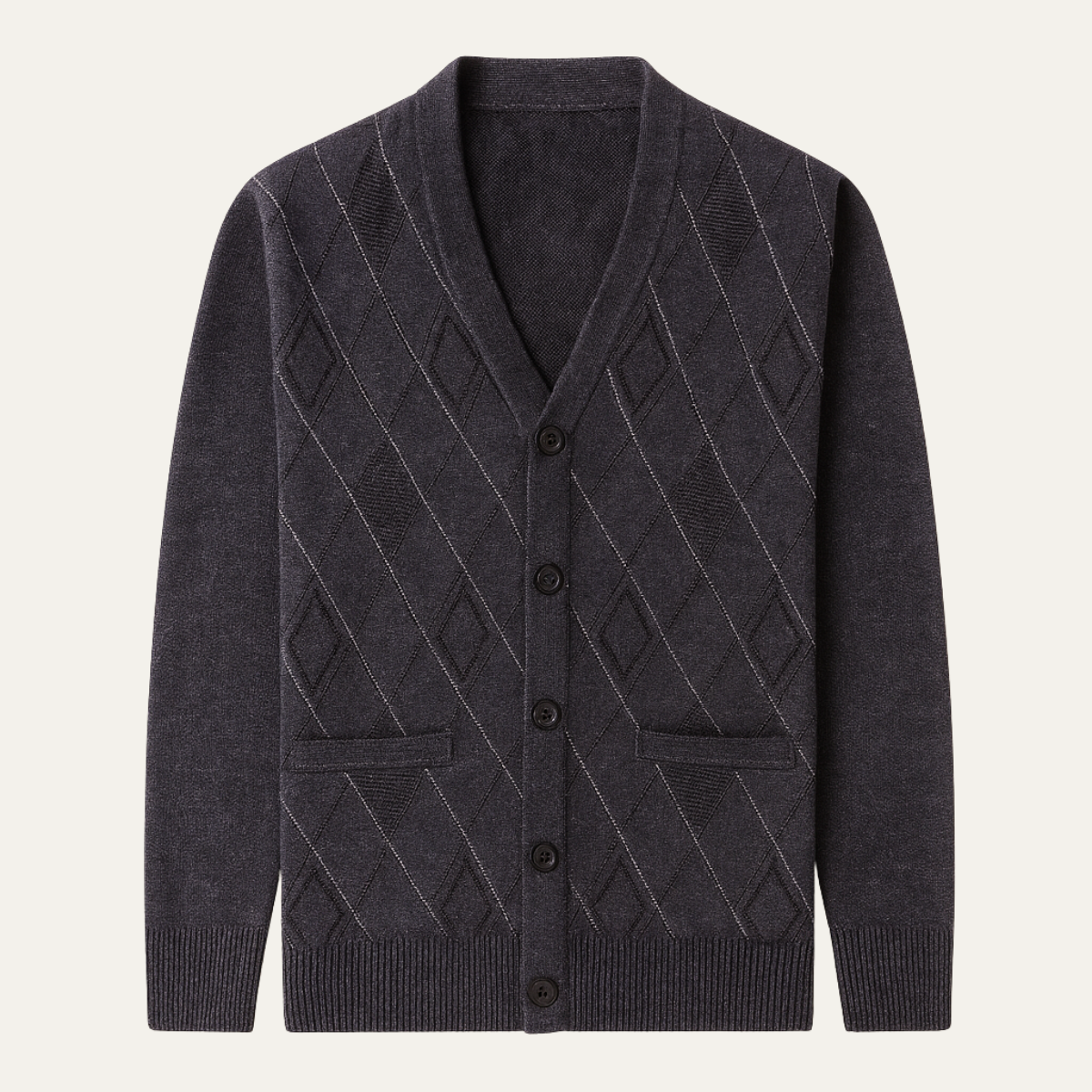 The Rosendale Men’s Trendy V Neck Button Knit Cardigan