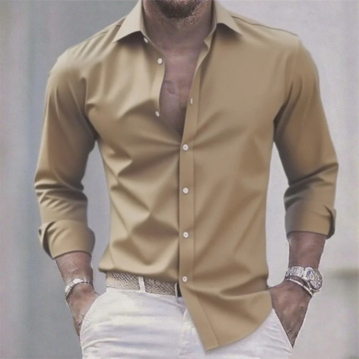 The Milano Men’s Slim Fit Elegant Stretch Dress Shirt