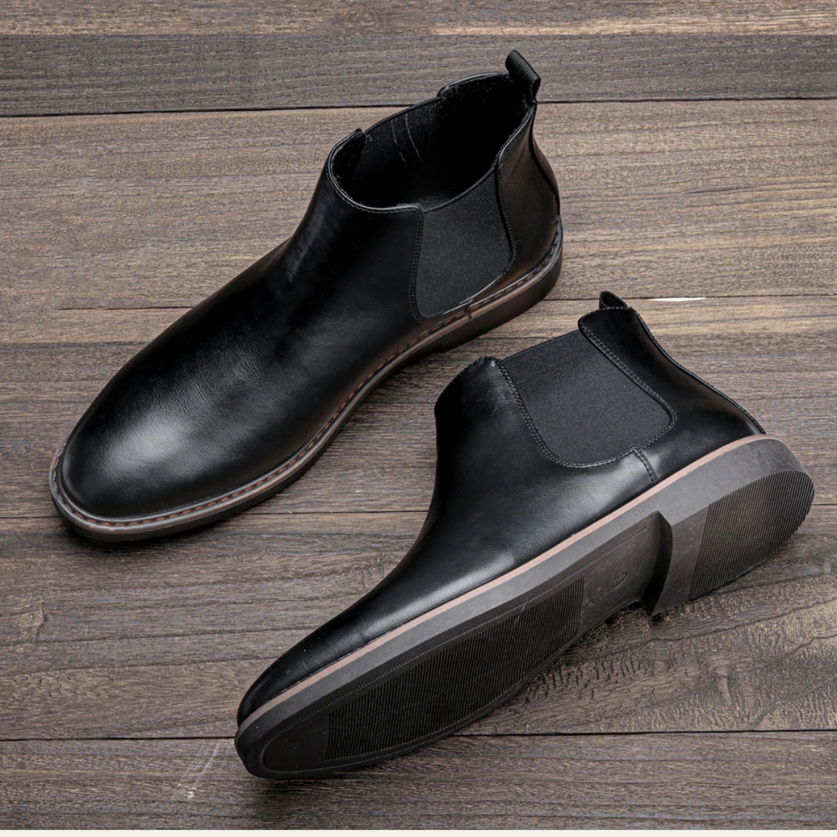 The Mantova Men’s Classic Retro Slip On Ankle Leather Chelsea Boots