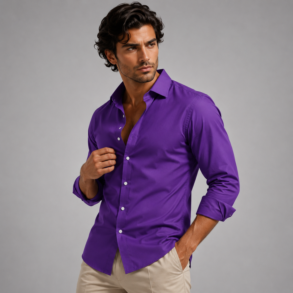 The Milano Men’s Slim Fit Elegant Stretch Dress Shirt