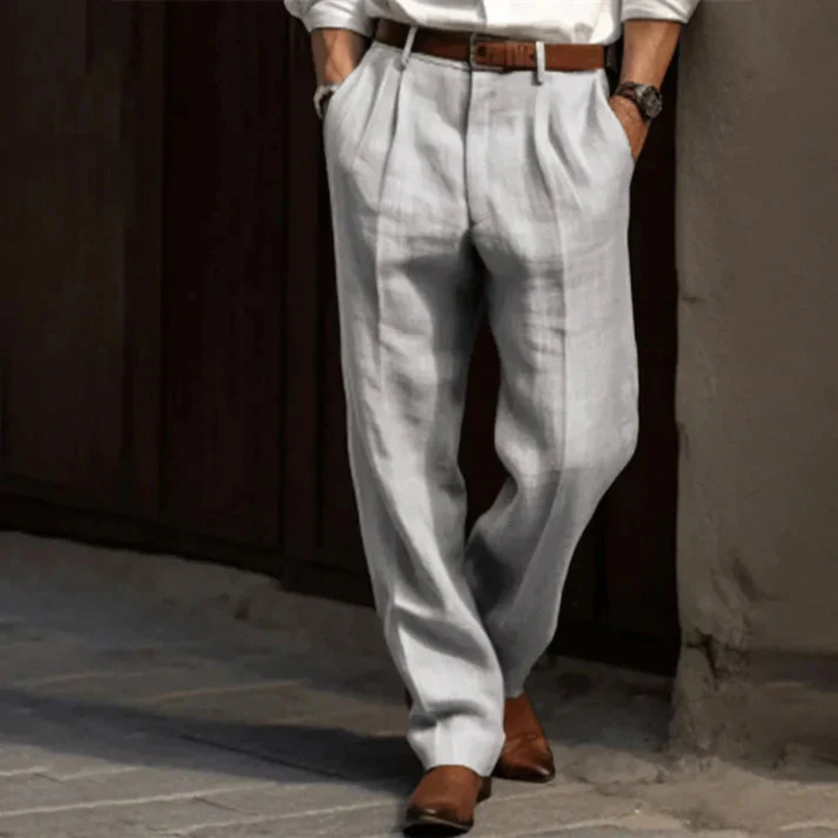 The Brighton Men’s Vintage Classic Tailored Pleated Pants