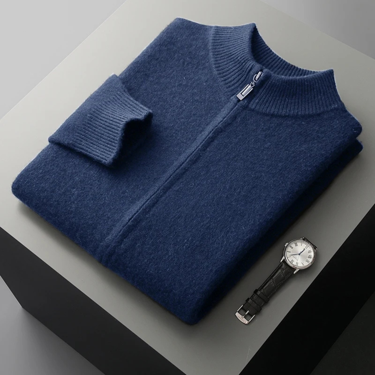 The Thornhill Cashmere Sweater – Men's 100% Soft Luxury Wool Zip Cardigan