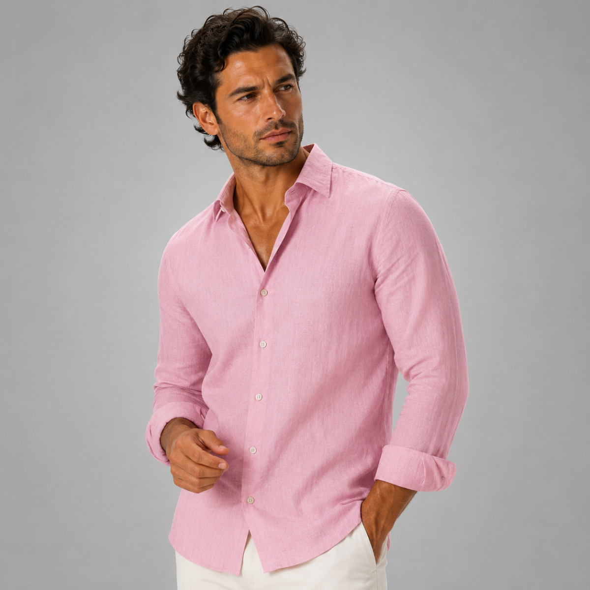 The Orvieto Men’s Cotton Linen Button Down Shirt
