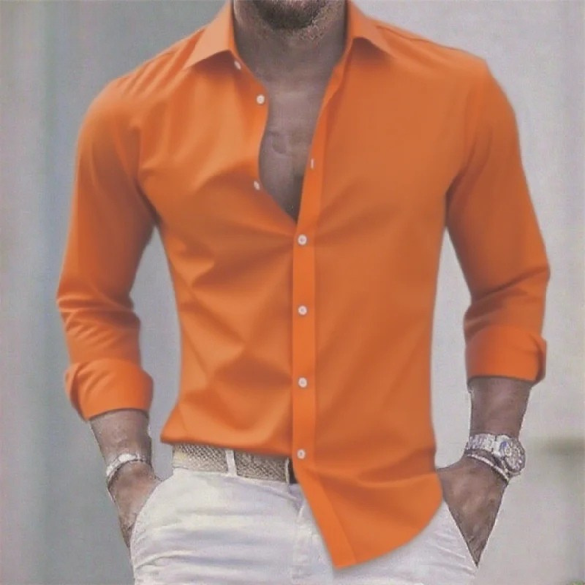 The Milano Men’s Slim Fit Elegant Stretch Dress Shirt