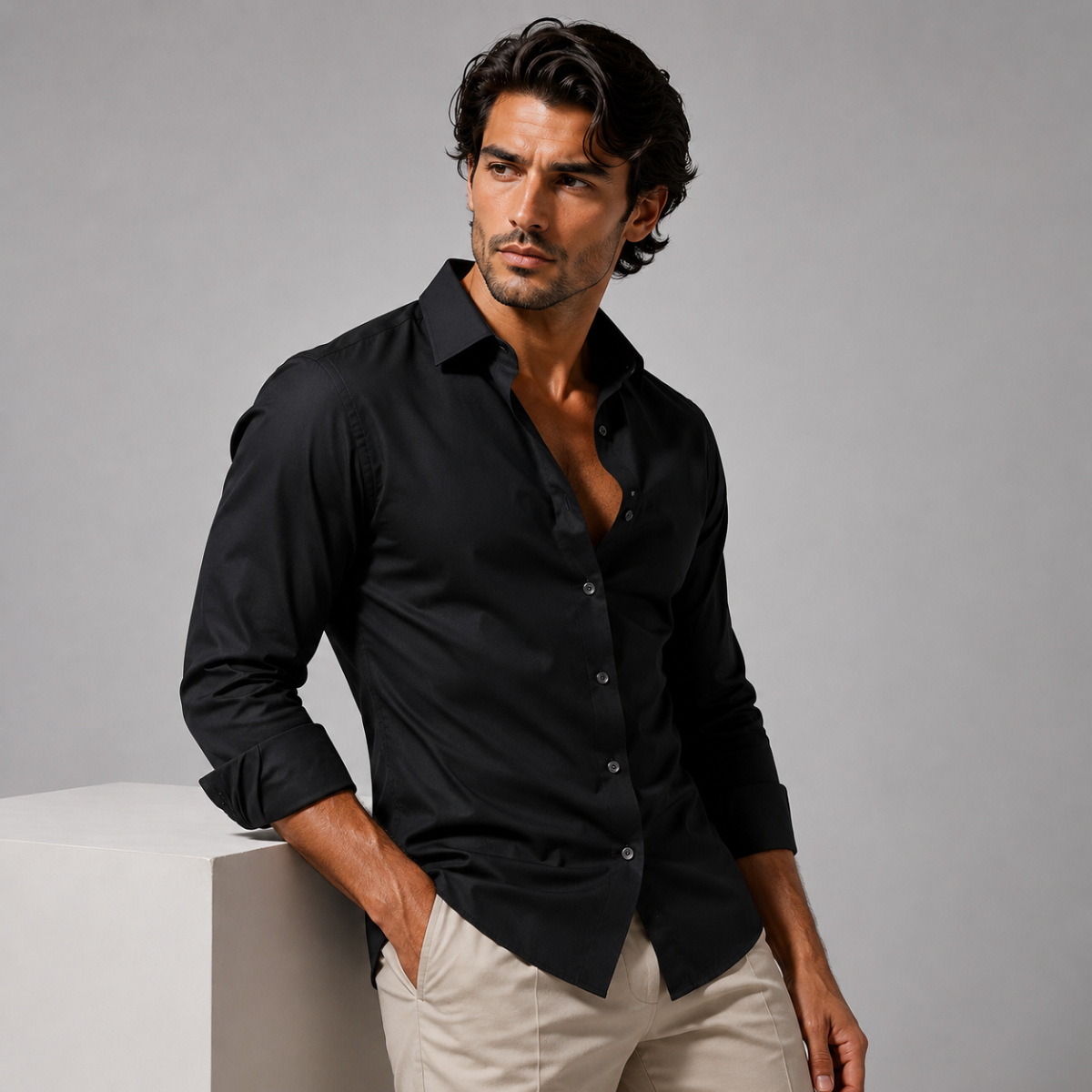 The Milano Men’s Slim Fit Elegant Stretch Dress Shirt