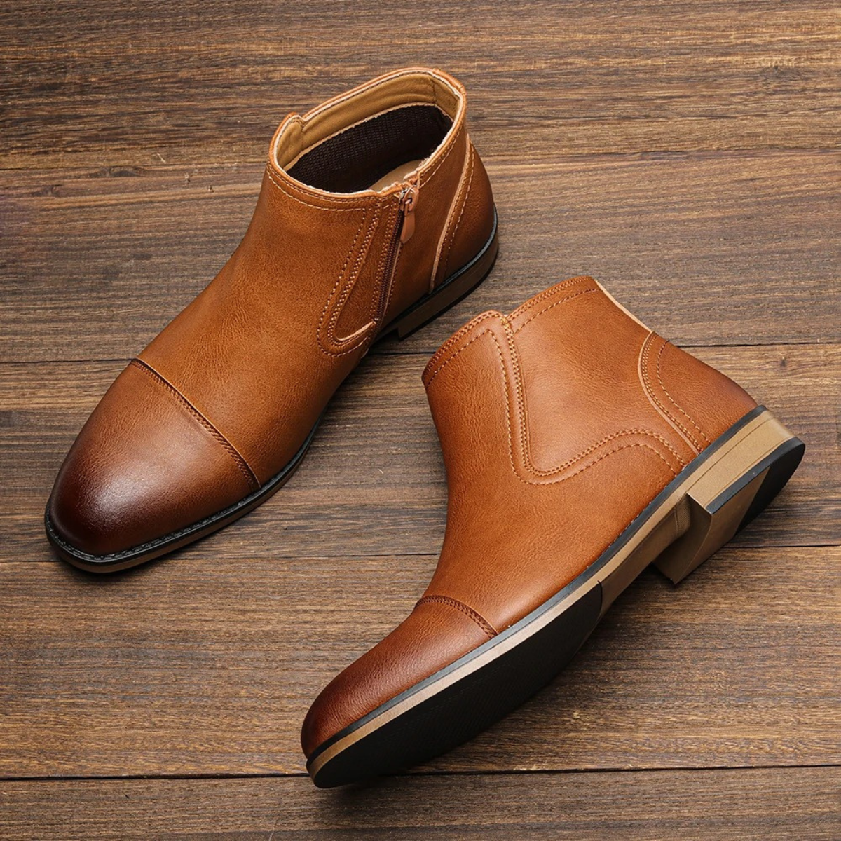 The Rapallo Men’s Classic Side Zip Leather Ankle Boots