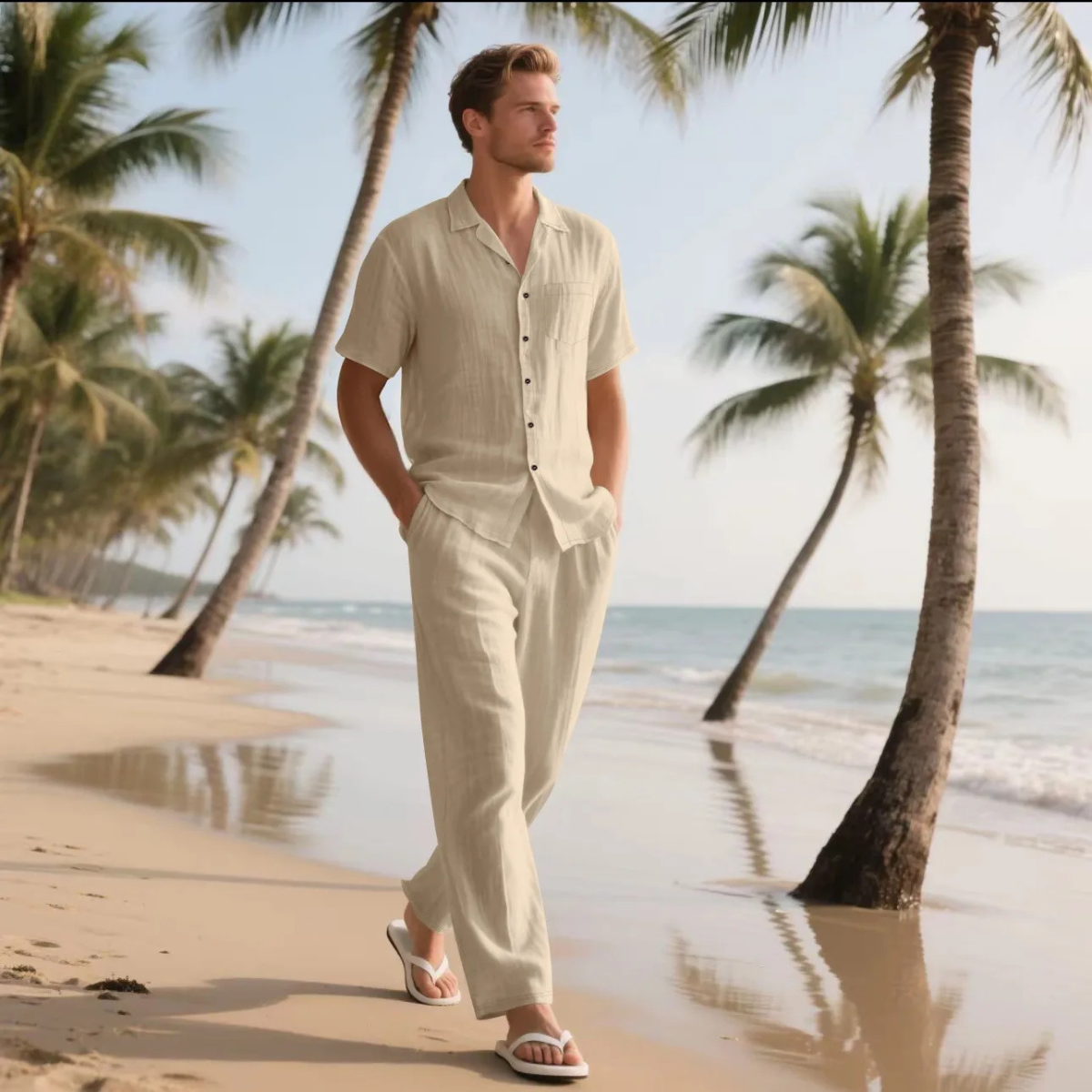 The Silvercrest Men's Lightweight Casual Two-Piece Set – Shirt & Pants