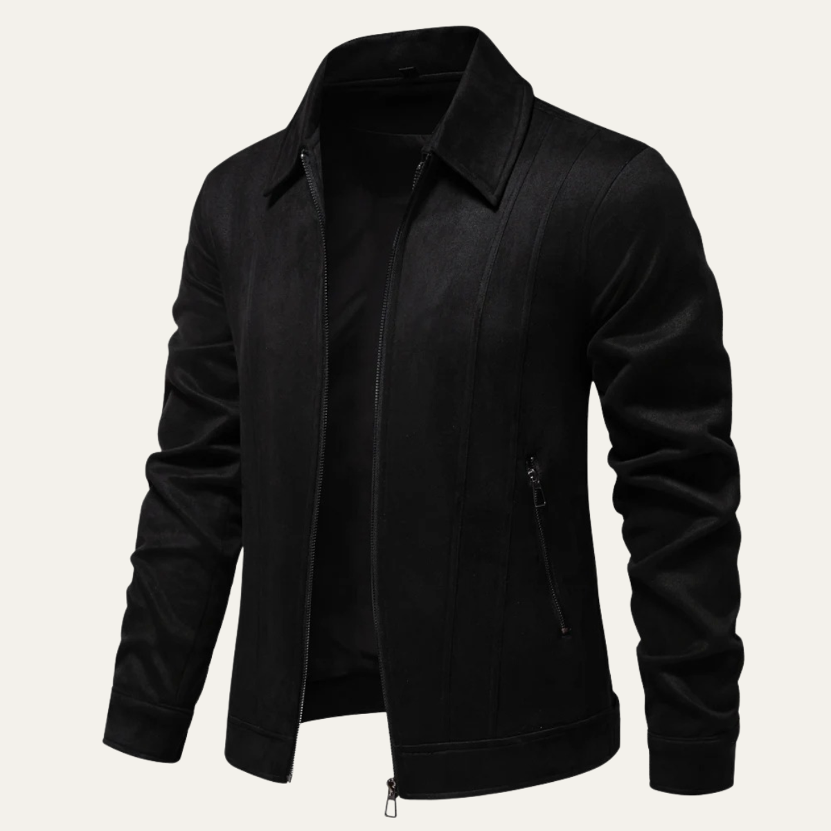 The Varese Men's Trucker  Suede Leather Zip Up Jacket
