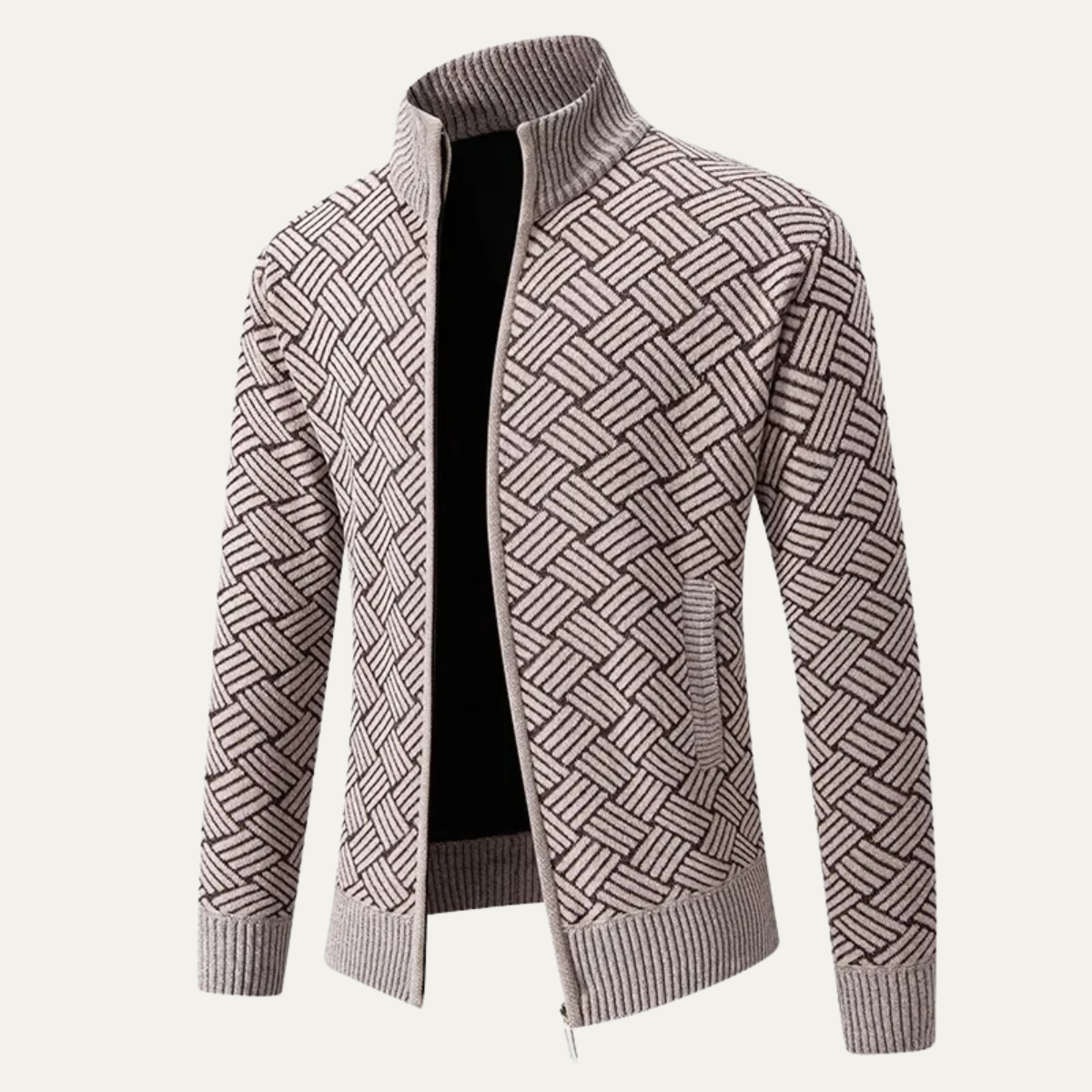 The Tropea Men’s Warm Fleece Lined Knitted Zip Cardigan