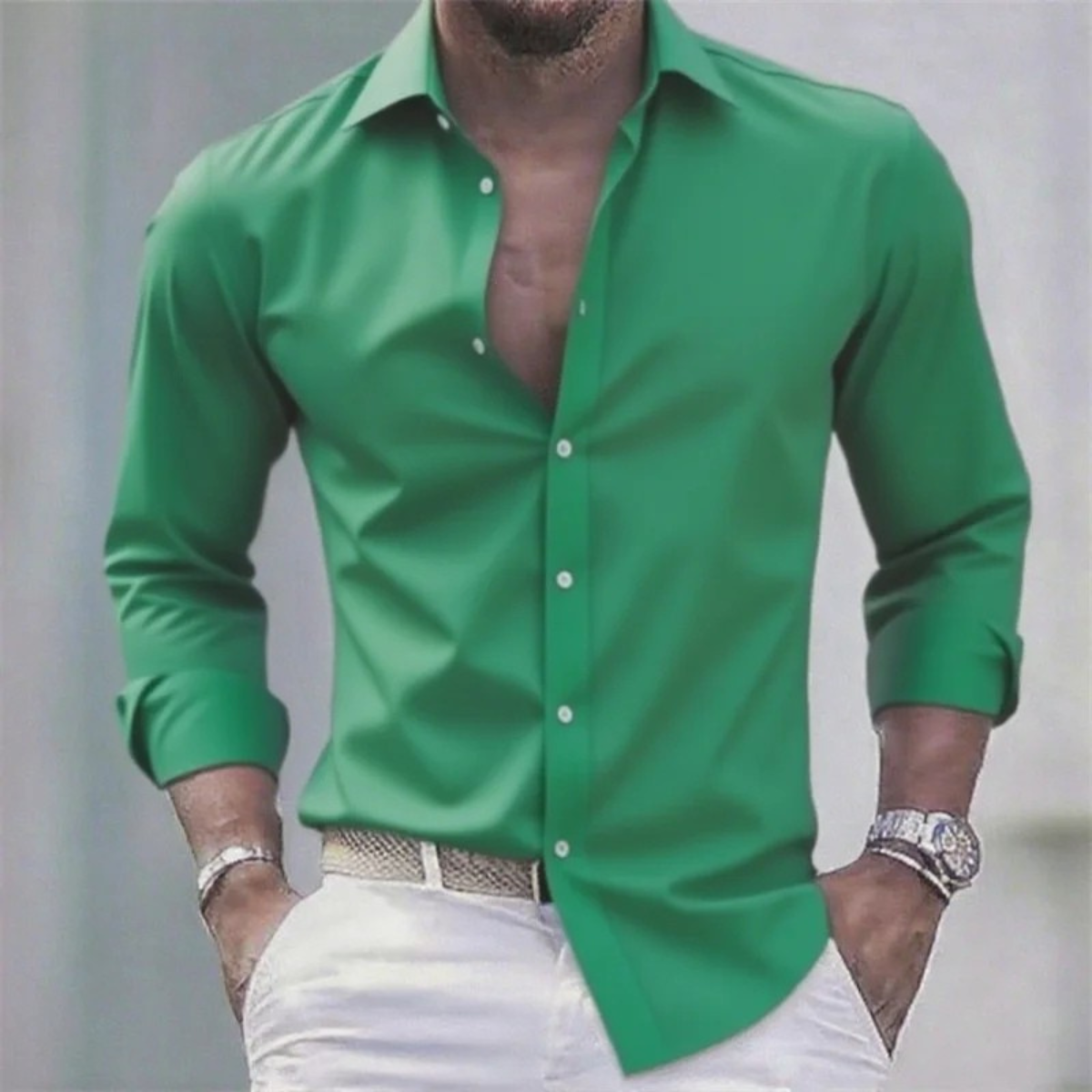 The Milano Men’s Slim Fit Elegant Stretch Dress Shirt