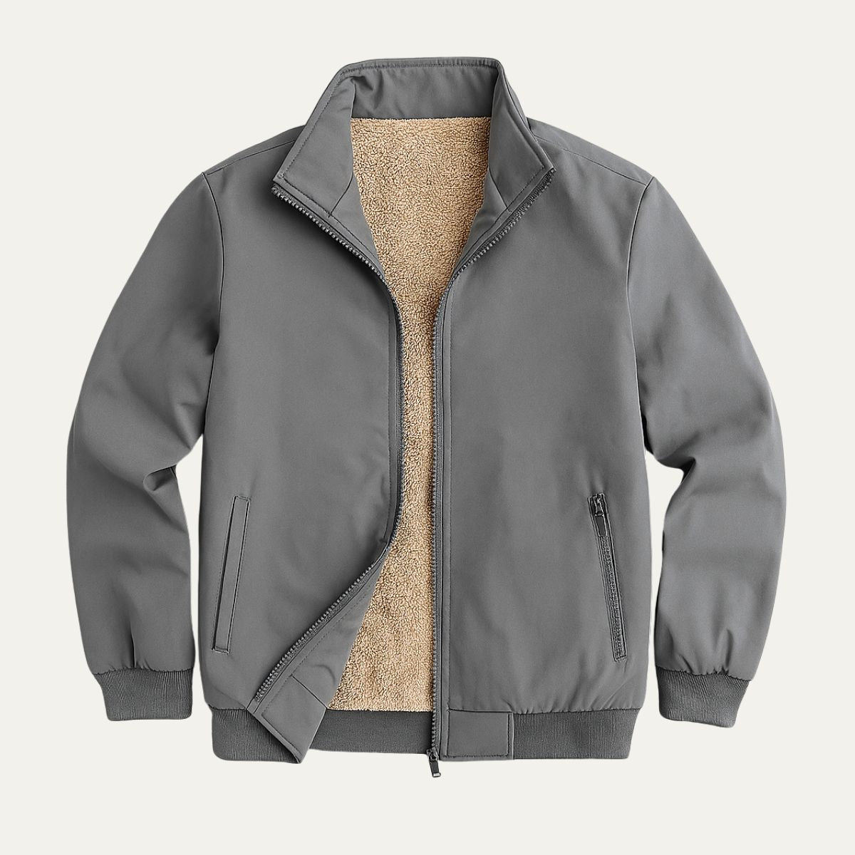 The Aspen Men’s Fleece Lined Windbreaker – Lightweight Multi Pocket Bomber Jacket