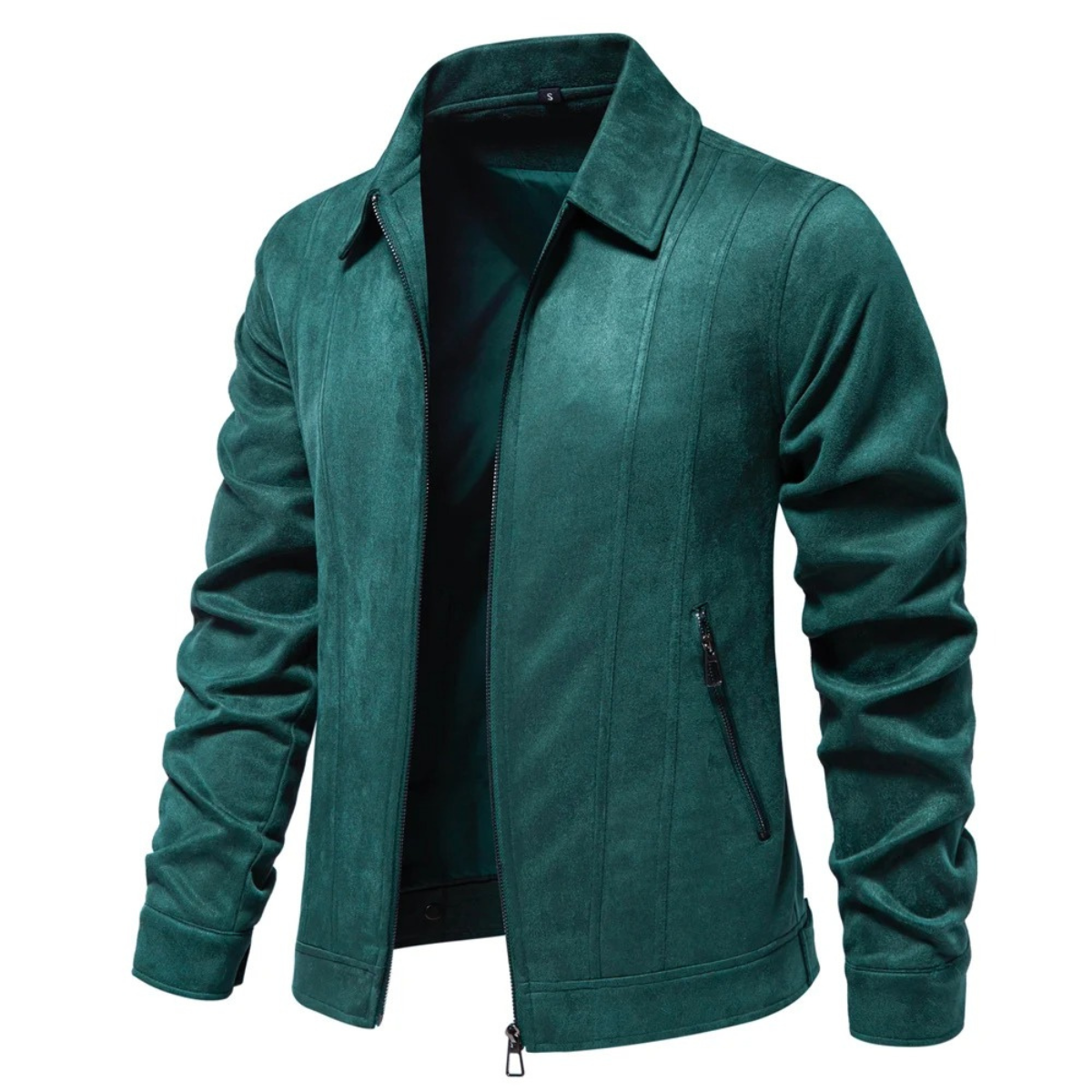 The Varese Men's Trucker  Suede Leather Zip Up Jacket