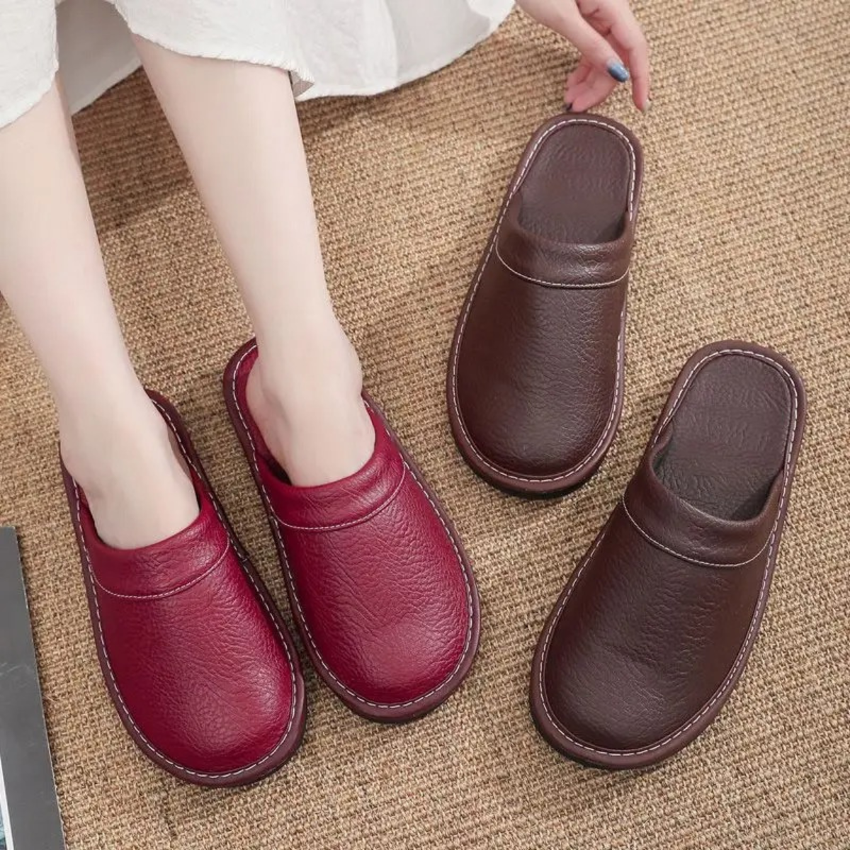 The Shaftesbury Men’s Soft Leather Indoor House Shoes
