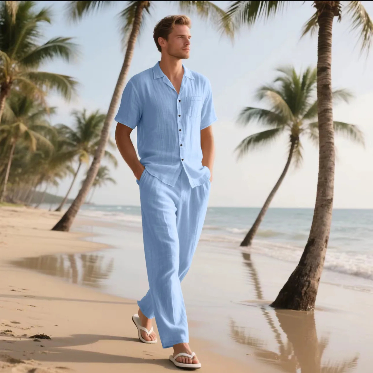 The Silvercrest Men's Lightweight Casual Two-Piece Set – Shirt & Pants