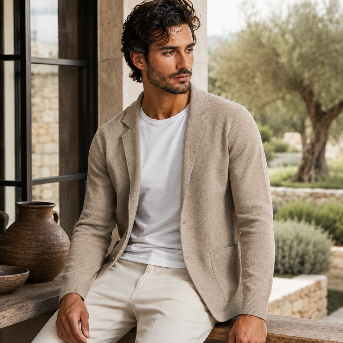 The Huntley Men's Soft Suit Collar Merino Wool Knit Cardigan
