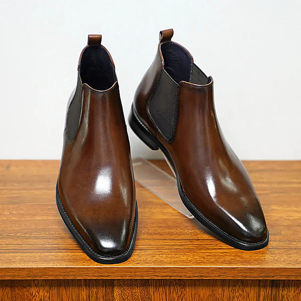 The Hawthorne  Sleek Slip On Ankle Leather Dress Boots