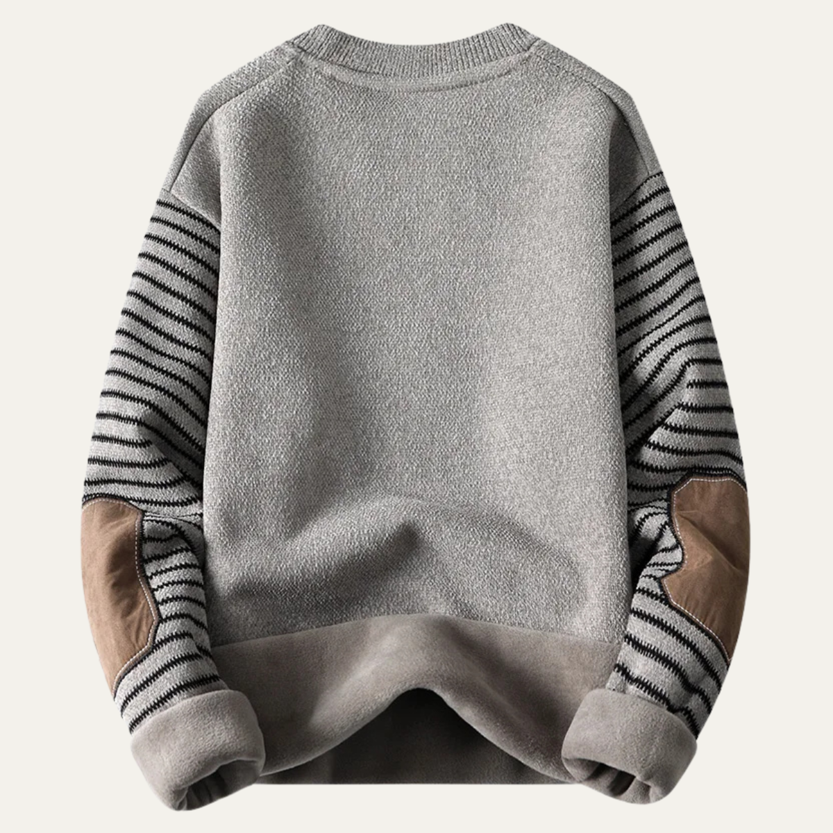 The Westlake Men’s BWarm Patchwork Sleeve Crew Neck Knit Sweater