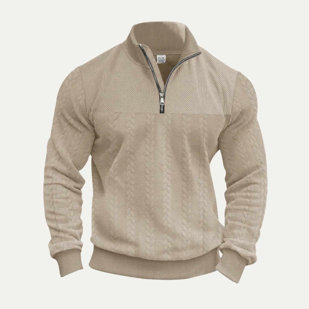 The Willowridge Men's Warm Jacquard Pattern Half Zip Knit Sweater