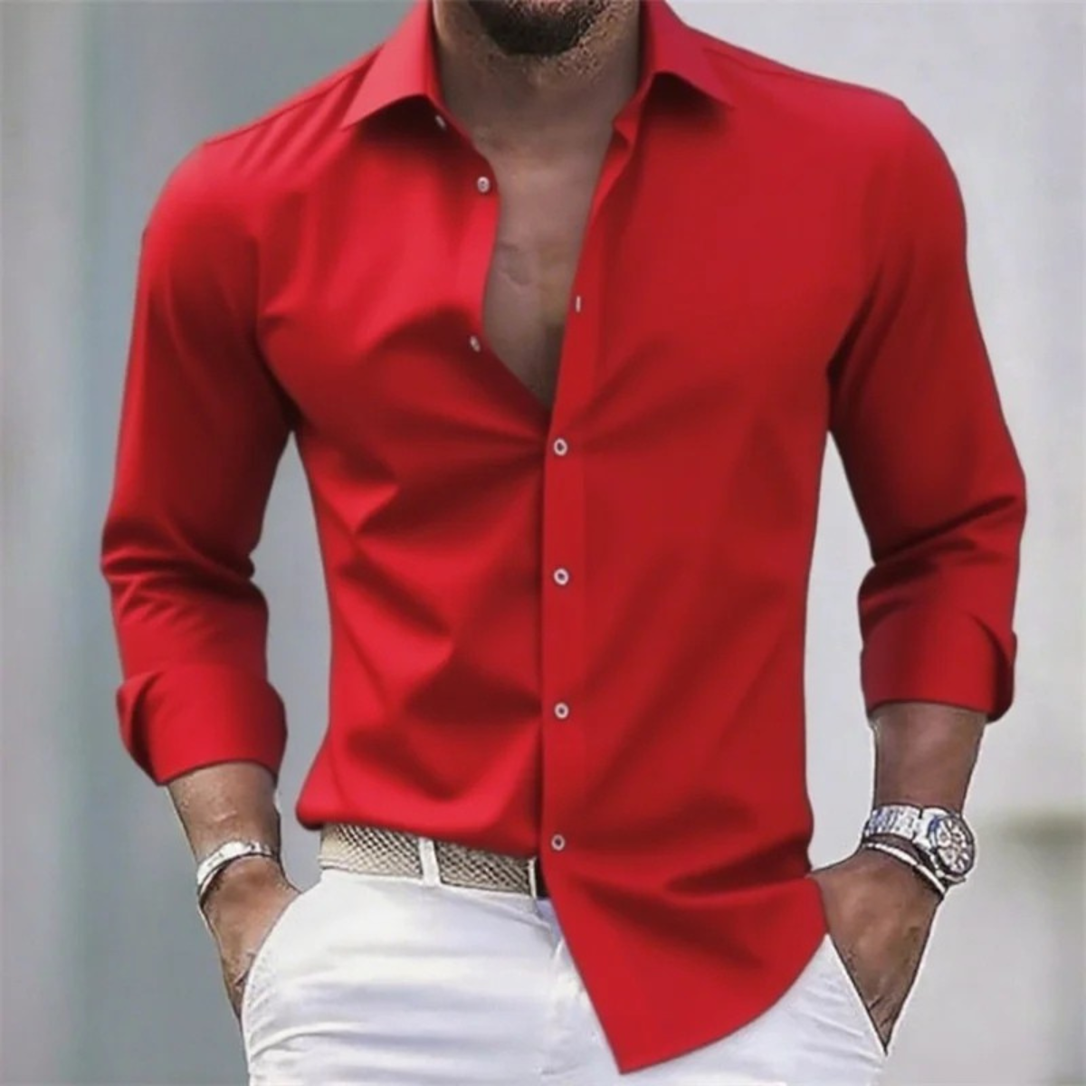 The Milano Men’s Slim Fit Elegant Stretch Dress Shirt