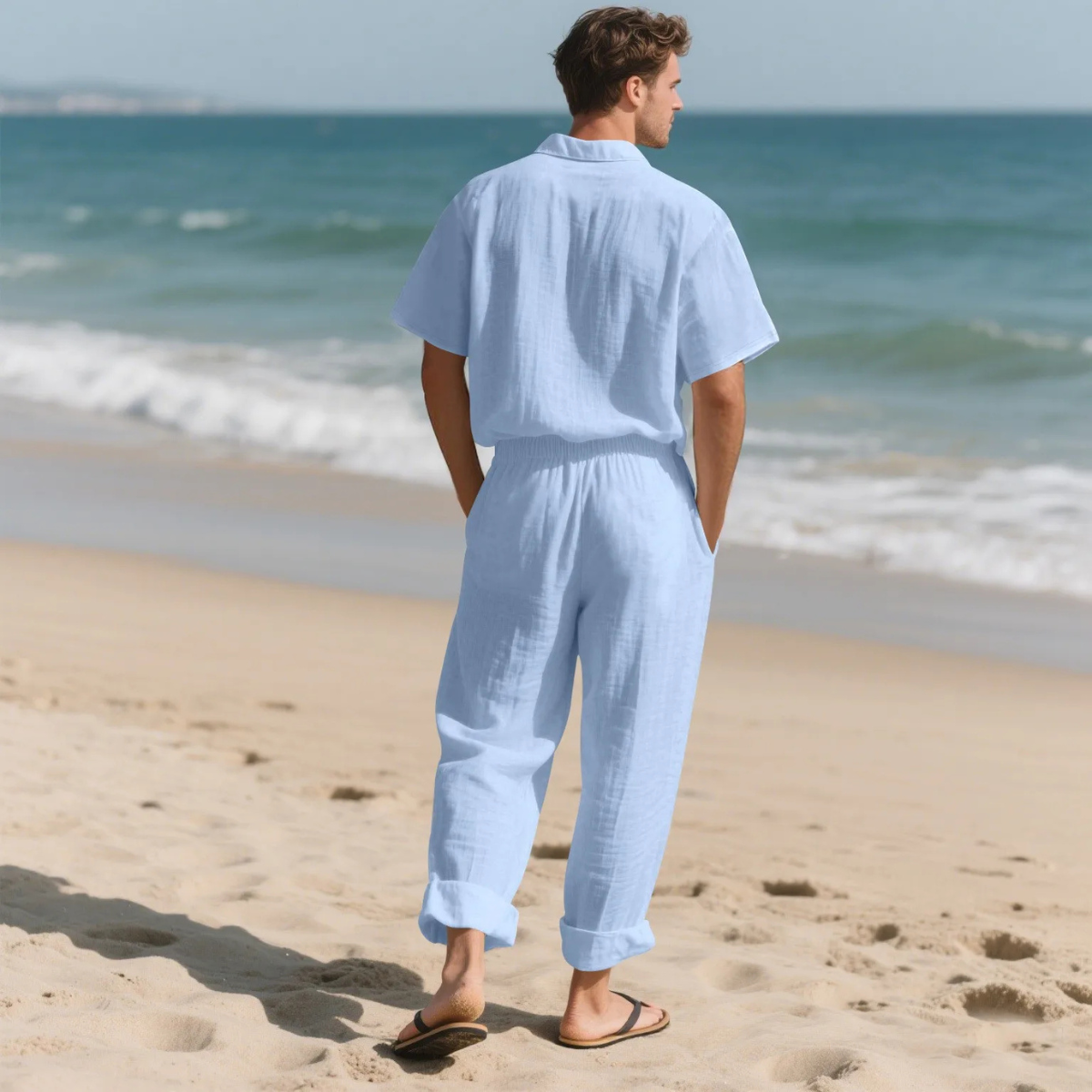 The Silvercrest Men's Lightweight Casual Two-Piece Set – Shirt & Pants
