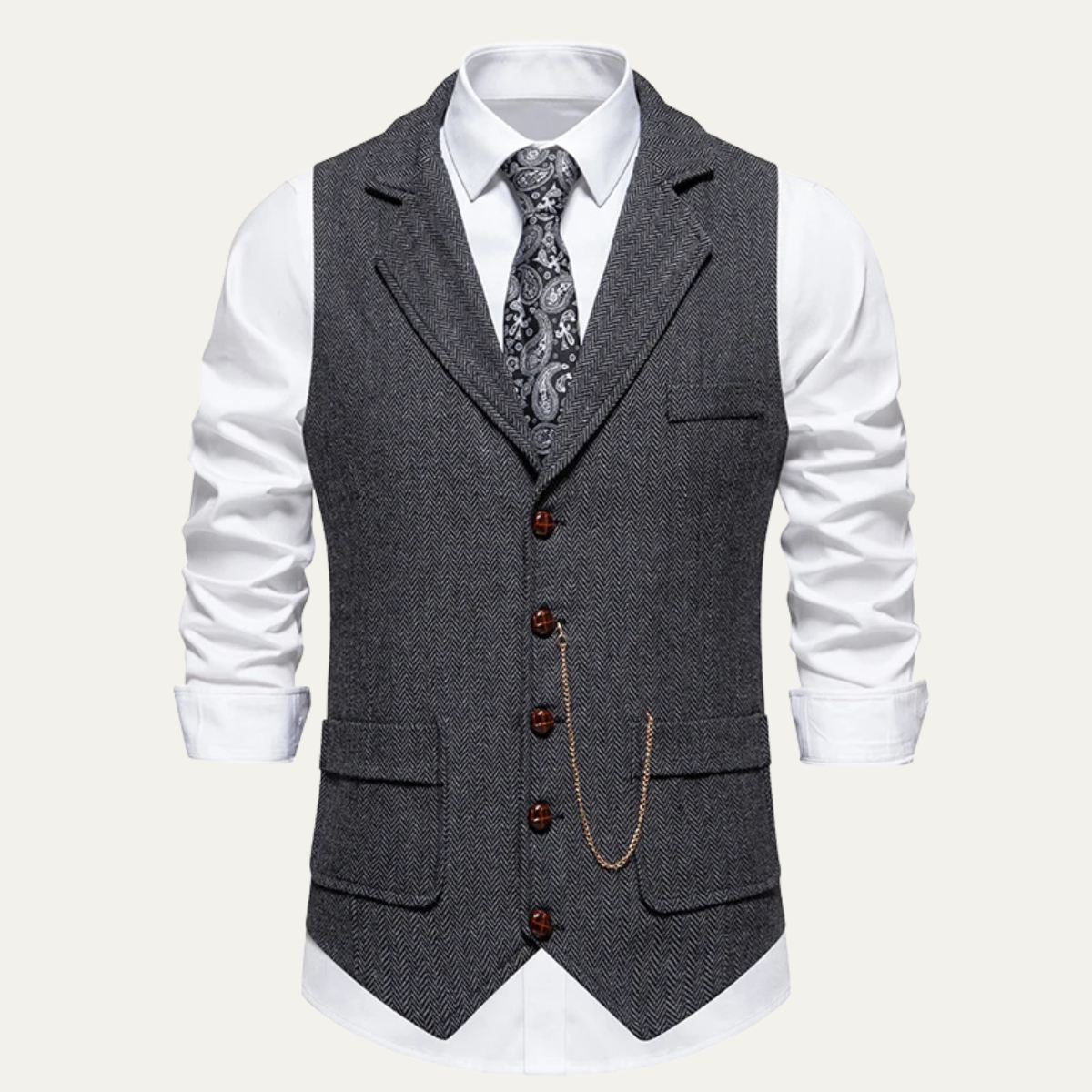 The Braga Men’s Tweed Pocket Suit Vest with Chain – The True North ...