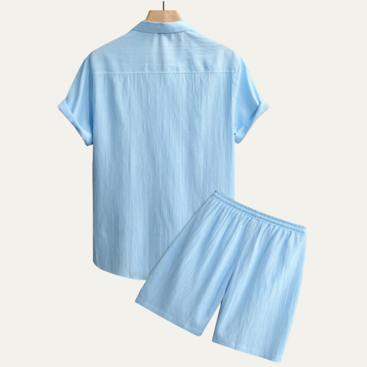 The Glenridge Park Men’s Lightweight Co-Ord Set – Button-Up Shirt & Drawstring Shorts