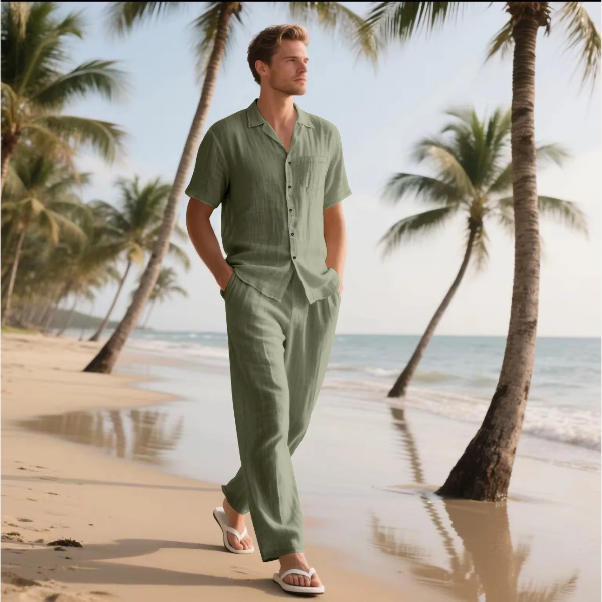 The Silvercrest Men's Lightweight Casual Two-Piece Set – Shirt & Pants