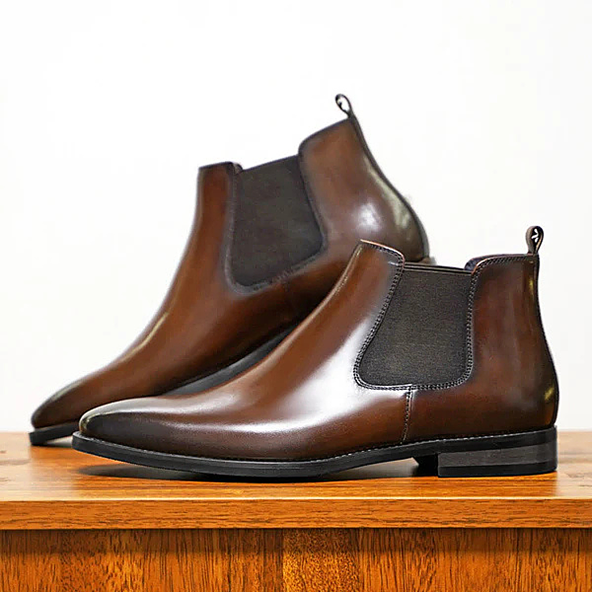 The Hawthorne  Sleek Slip On Ankle Leather Dress Boots