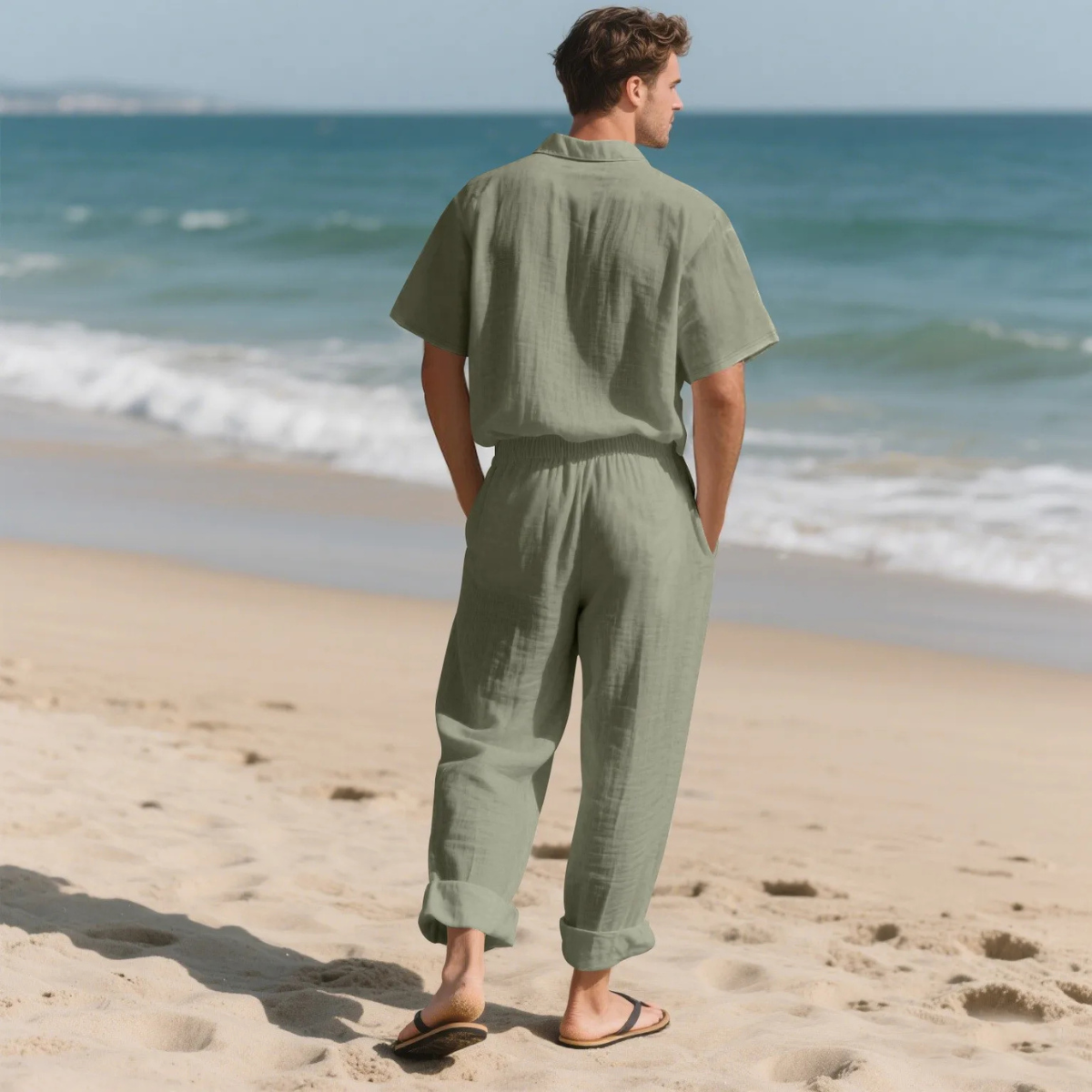 The Silvercrest Men's Lightweight Casual Two-Piece Set – Shirt & Pants
