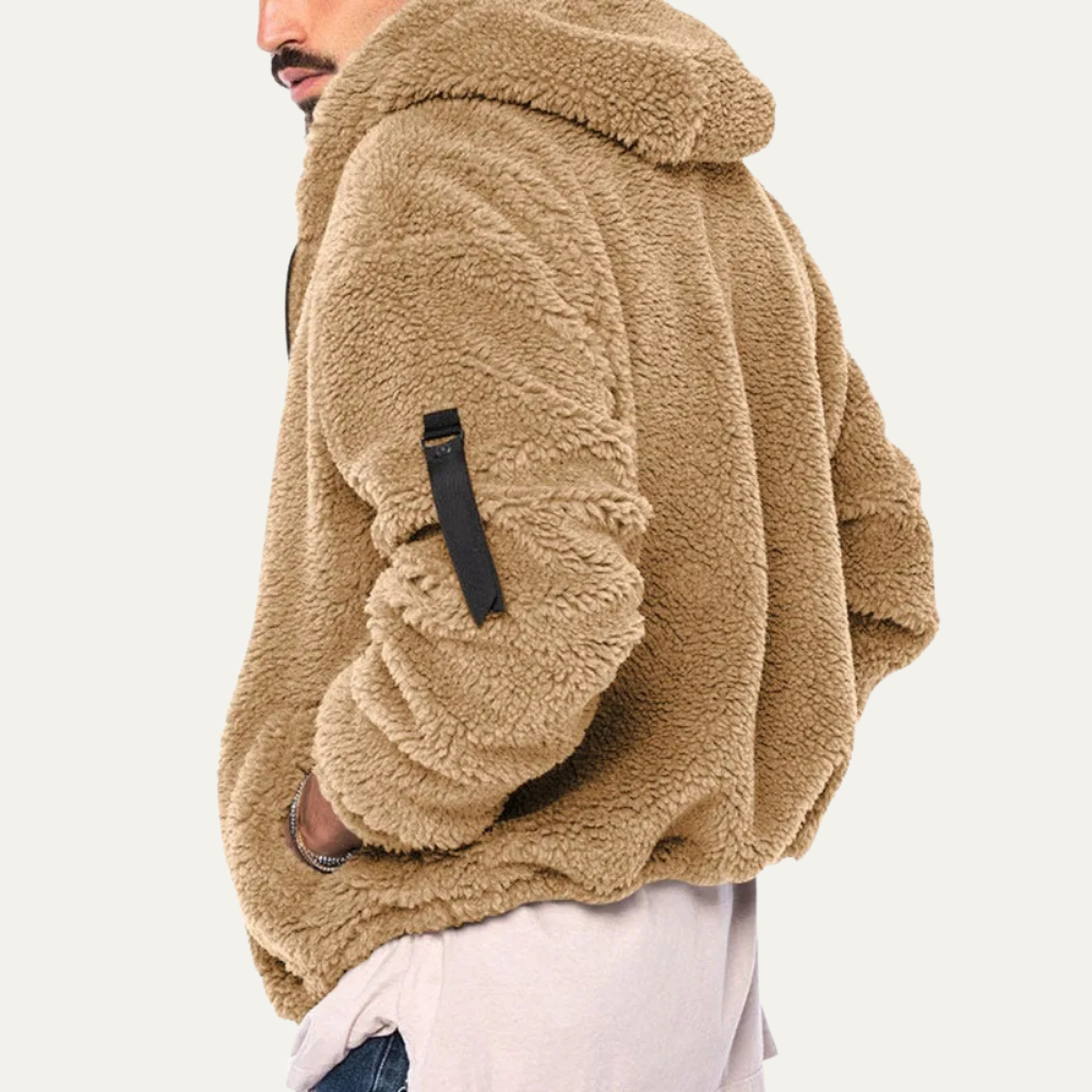 The Lucca Alta Men’s Winter Soft Velvet Zip Up Hoodie Fleece Jacket