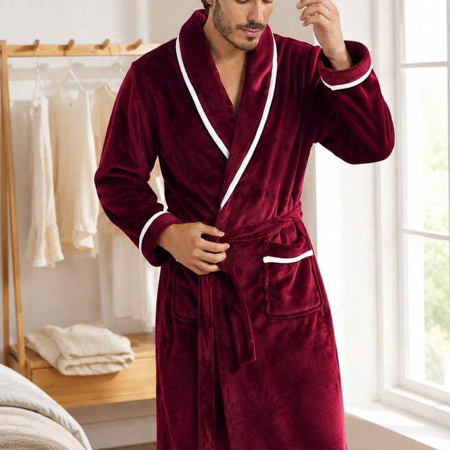 The Vellmore Men's Plush Fleece Robe