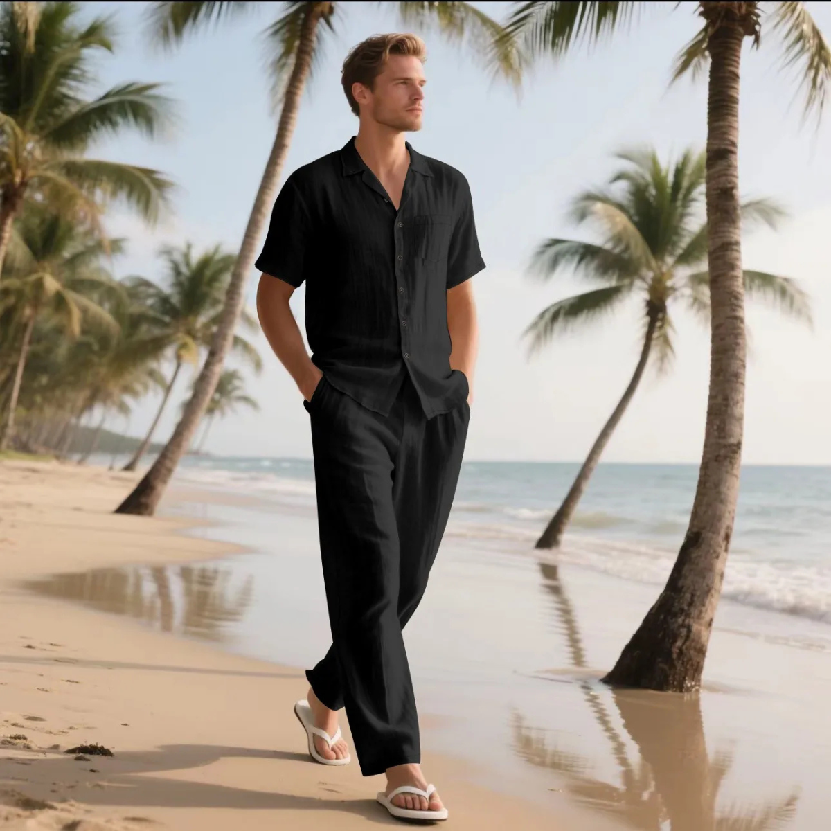 The Silvercrest Men's Lightweight Casual Two-Piece Set – Shirt & Pants