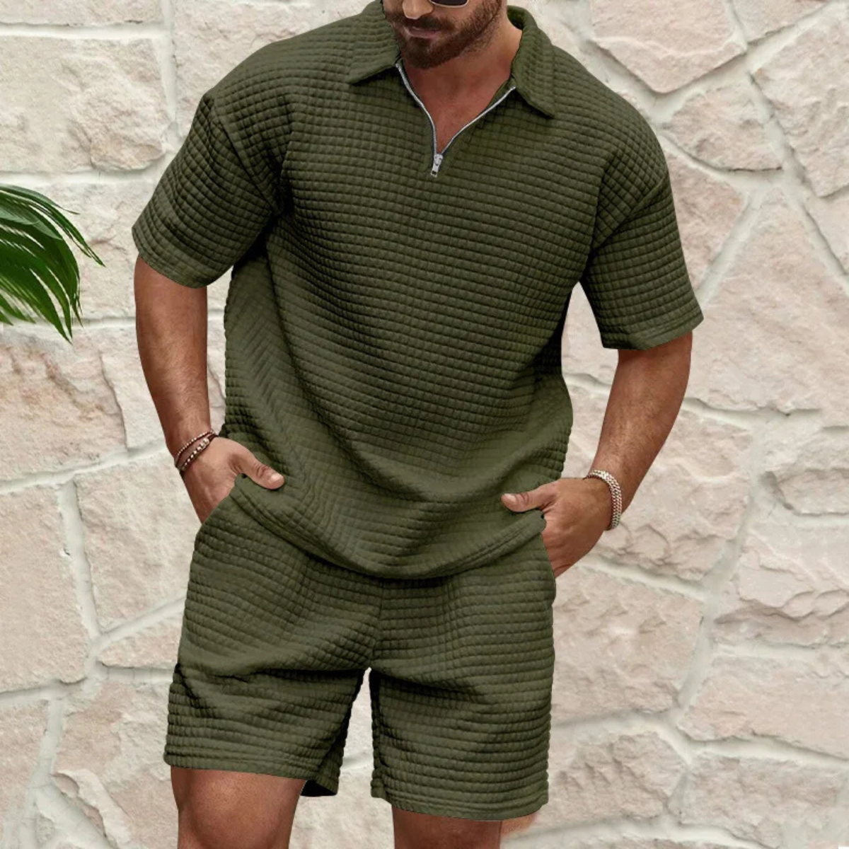 The Ashcroft Men’s Casual Summer Polo Shirt & Shorts Set