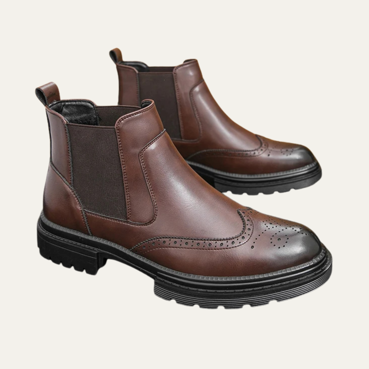 MONTE ROSSO Men\'s Cognac Brown, Distressed Leather Chelsea Boots Chelsea Boots - The True North Gentleman main image 4