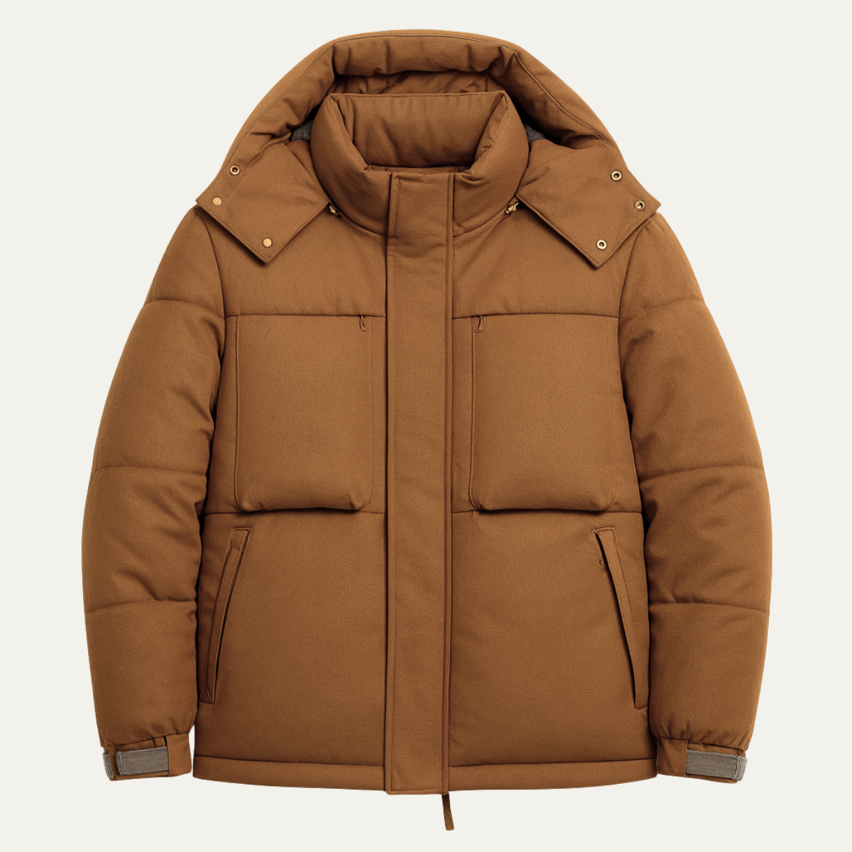 The Maple Gate Men’s Contrast Color Hooded Puffer Jacket