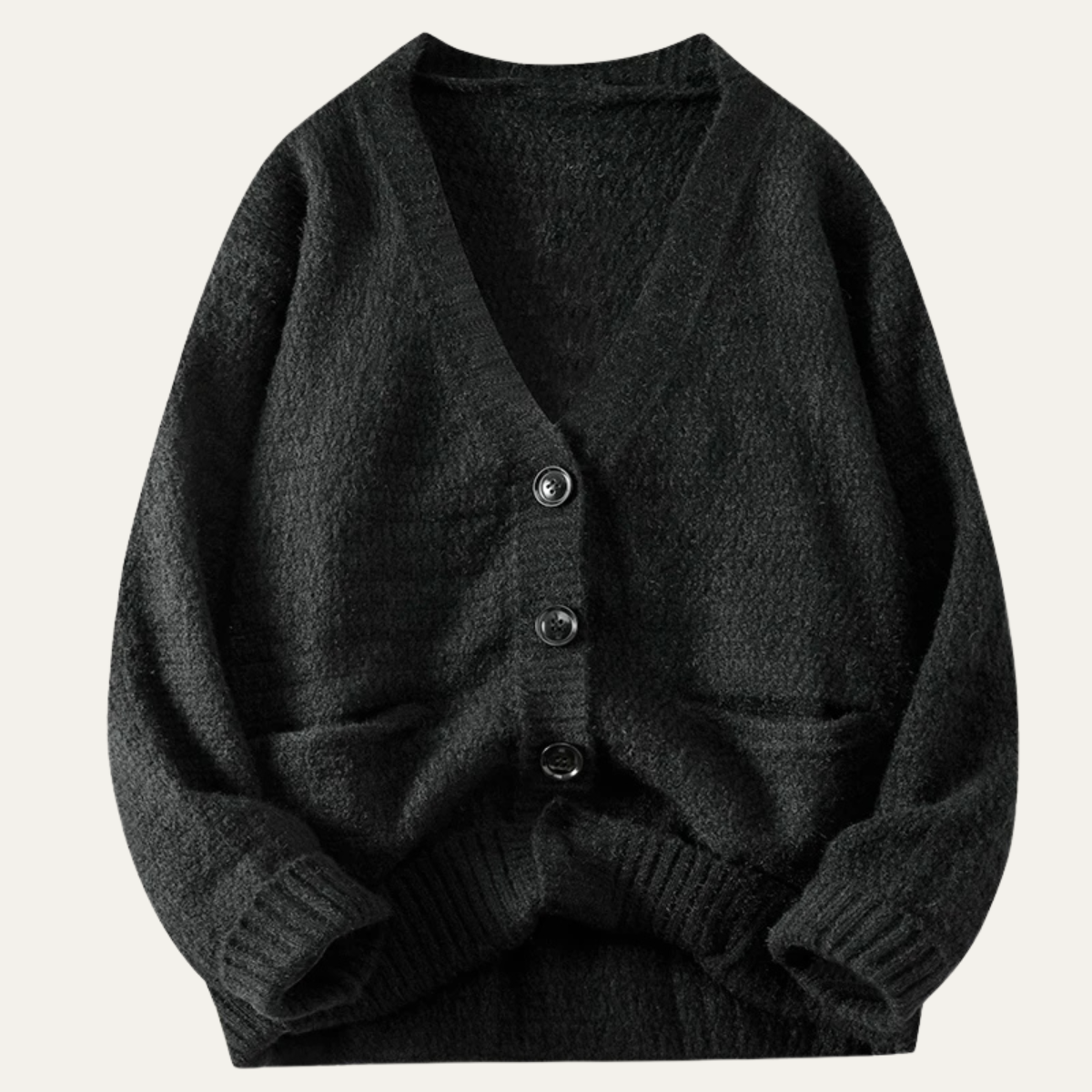 The Amarone Men’s Soft V Neck Button Up Knit Sweater