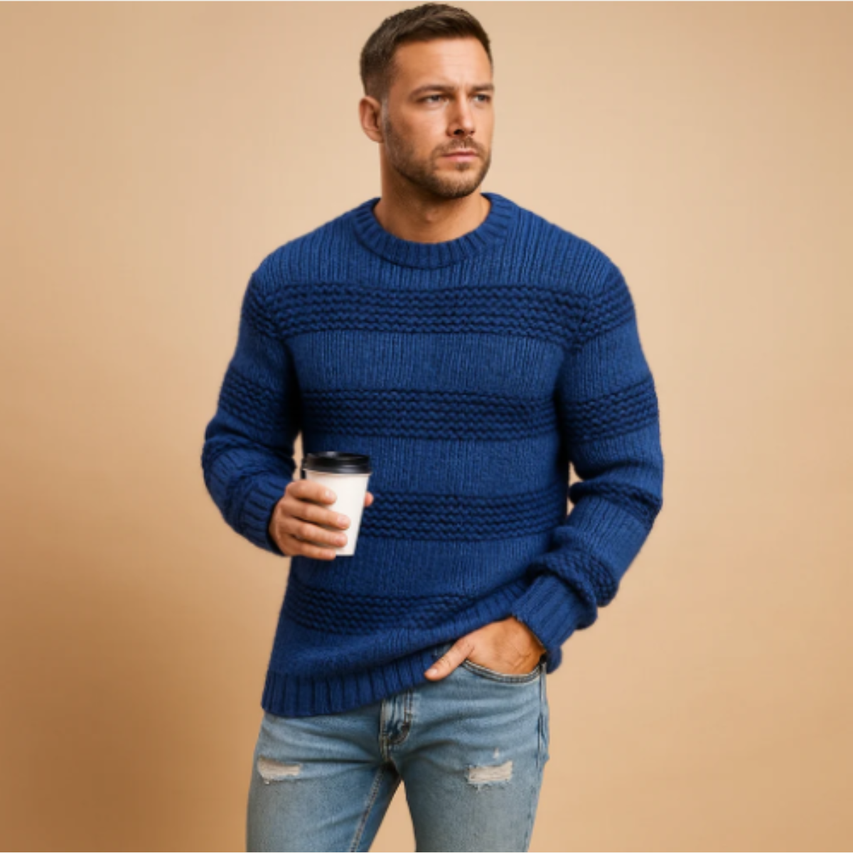 The Somerset Men’s Knitted Fair Isle Nordic Winter Sweater
