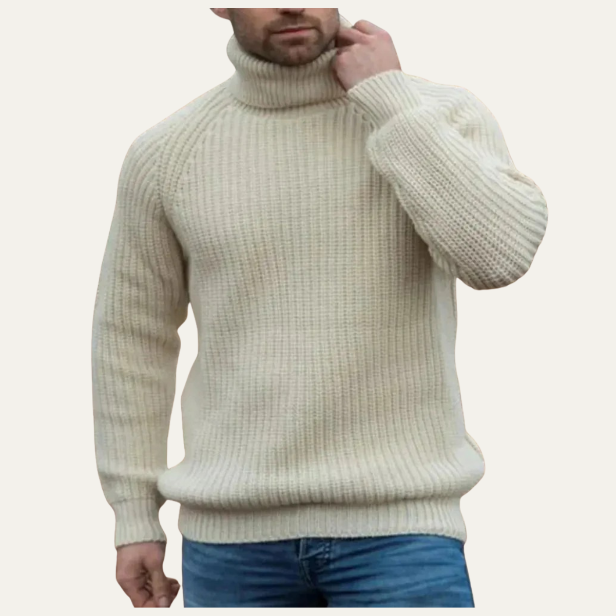 The Dundee Men's Chunky Wool Turtleneck Warm Sweater