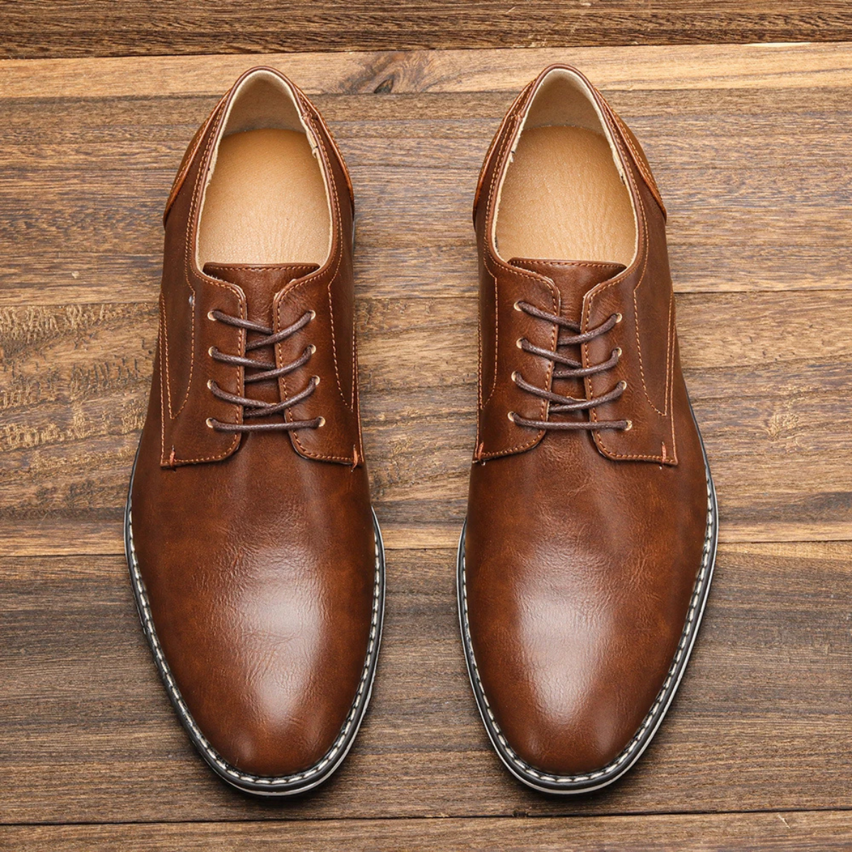 The Rosegate Men’s Oxford Leather Smart Casual Lace Up Dress Shoes