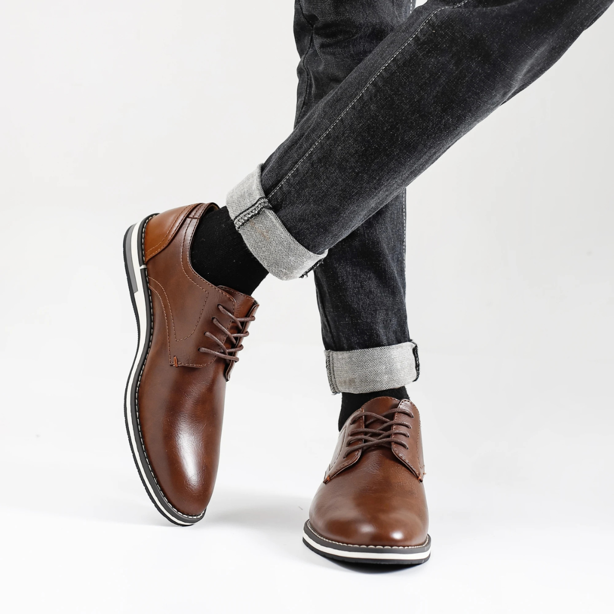 The Rosegate Men’s Oxford Leather Smart Casual Lace Up Dress Shoes