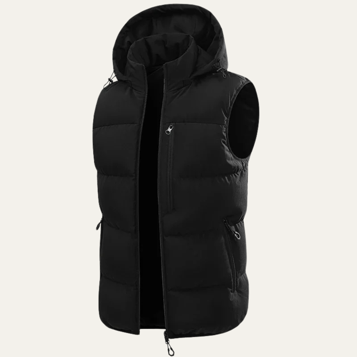 The Cedarfall Men’s Warm Hooded Winter Puffer Gilet with Zip Pockets
