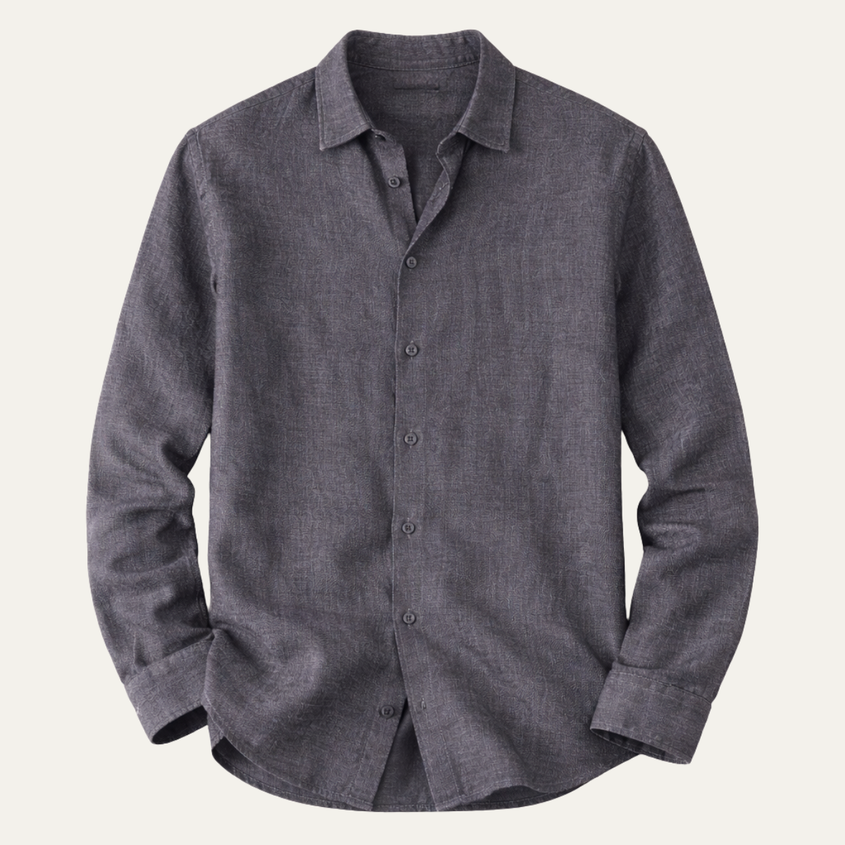 The Cedar Ridge Hill Men’s Trendy Loose Fit Linen Button-Up Shirt