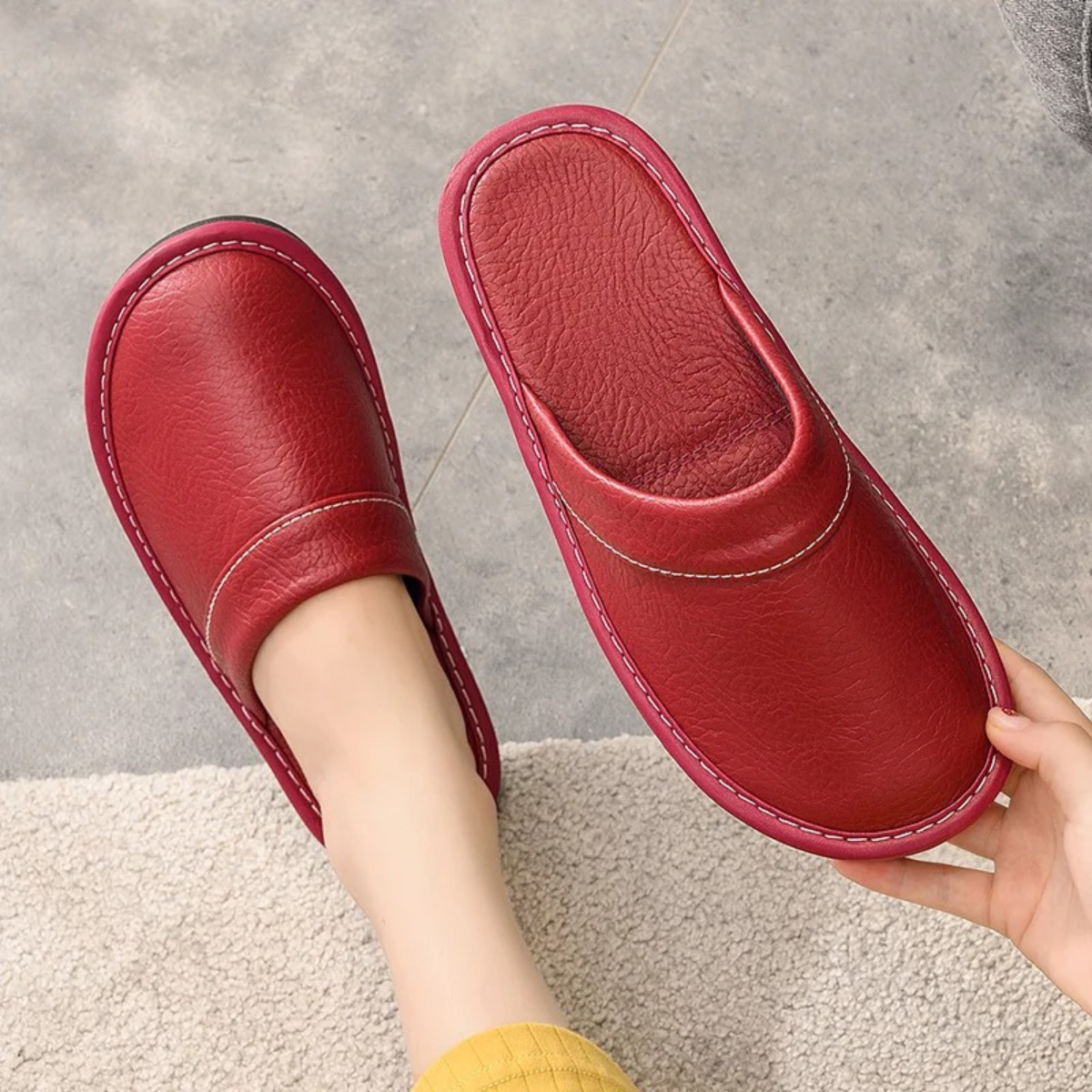 The Shaftesbury Men’s Soft Leather Indoor House Shoes